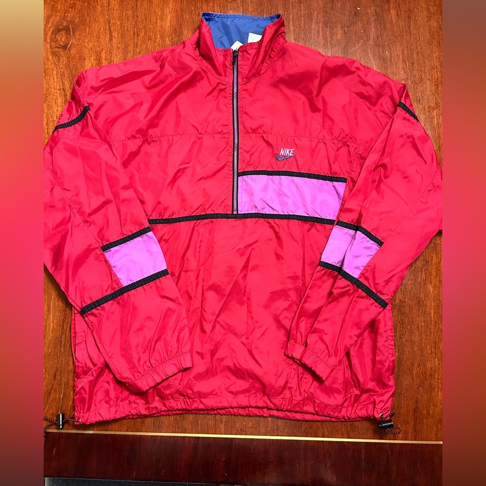 Vintage Nike 90's  Neon fuchsia
 half zip windbreaker pullover